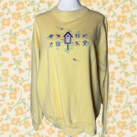 birdhouse crewneck sweater L yellow