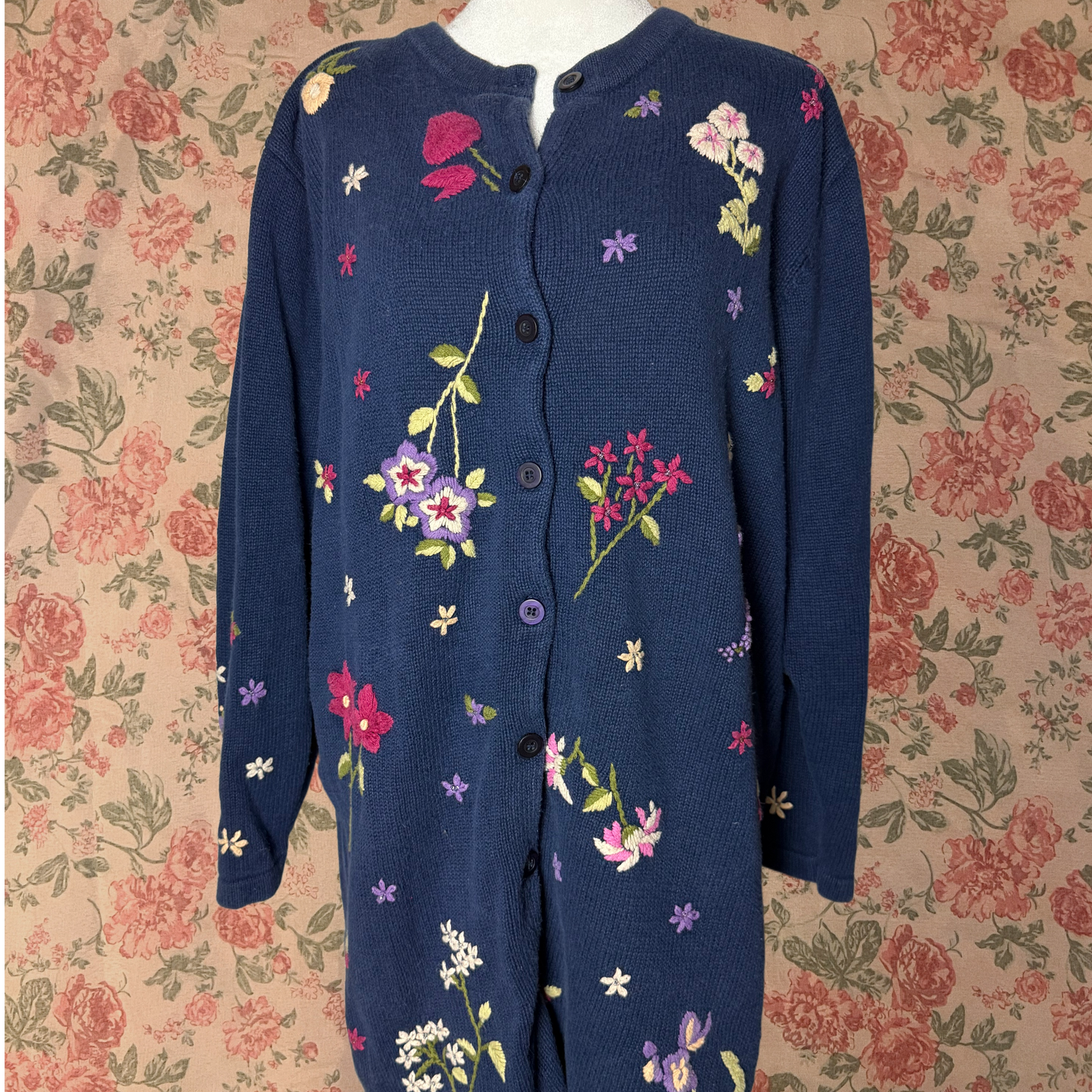 long floral cardigan dress quacker factory L