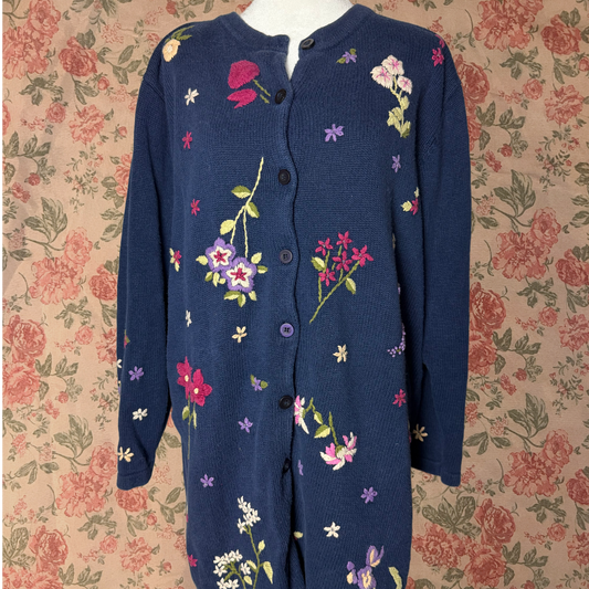 long floral cardigan dress quacker factory L