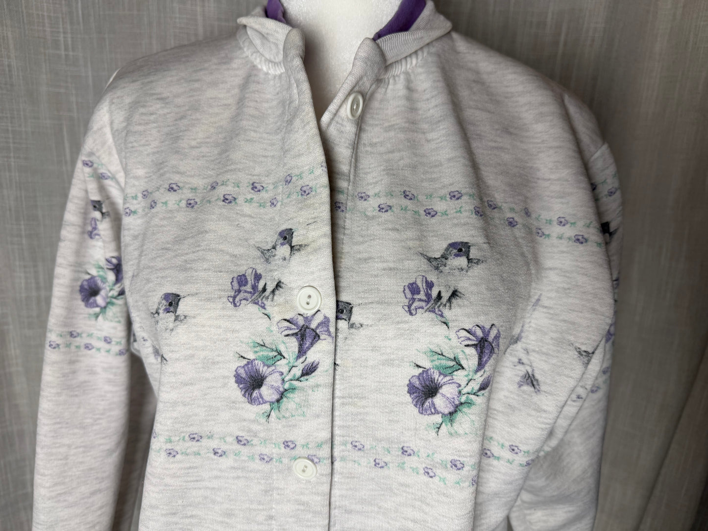 hummingbird floral cardigan sweater