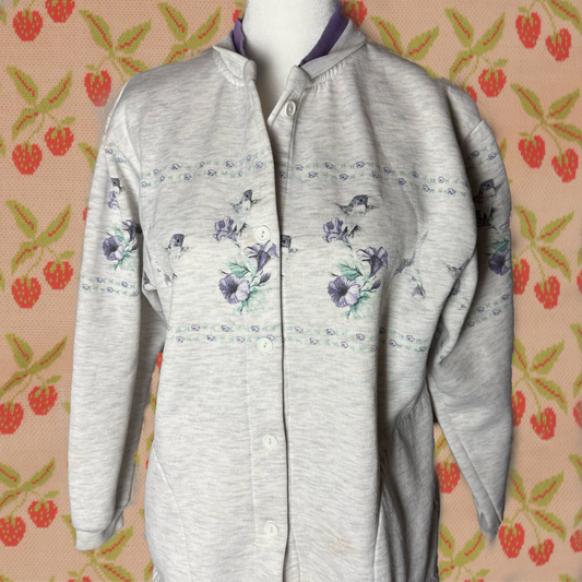 hummingbird floral cardigan sweater