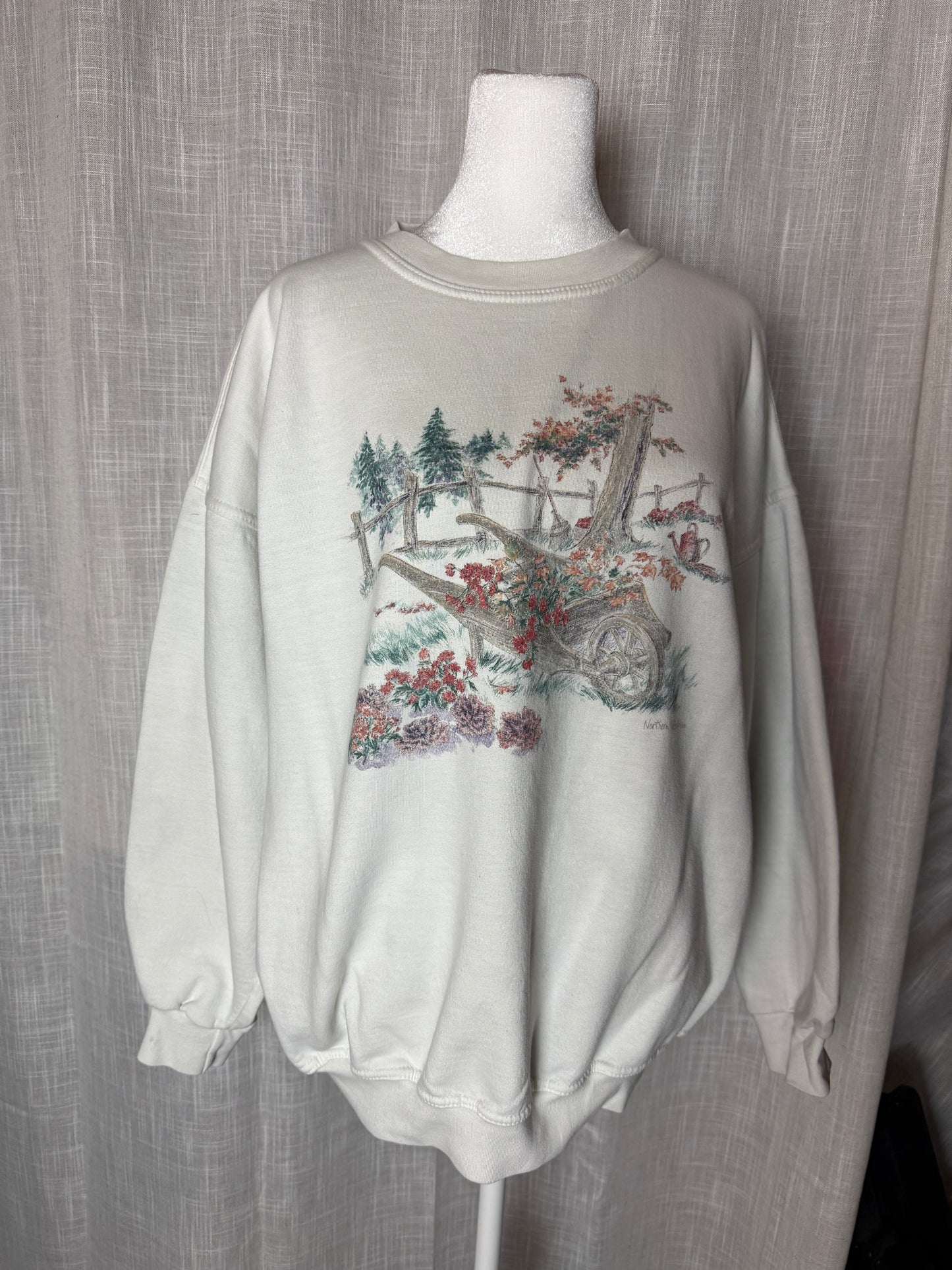 wheelbarrow crew neck L northern reflections