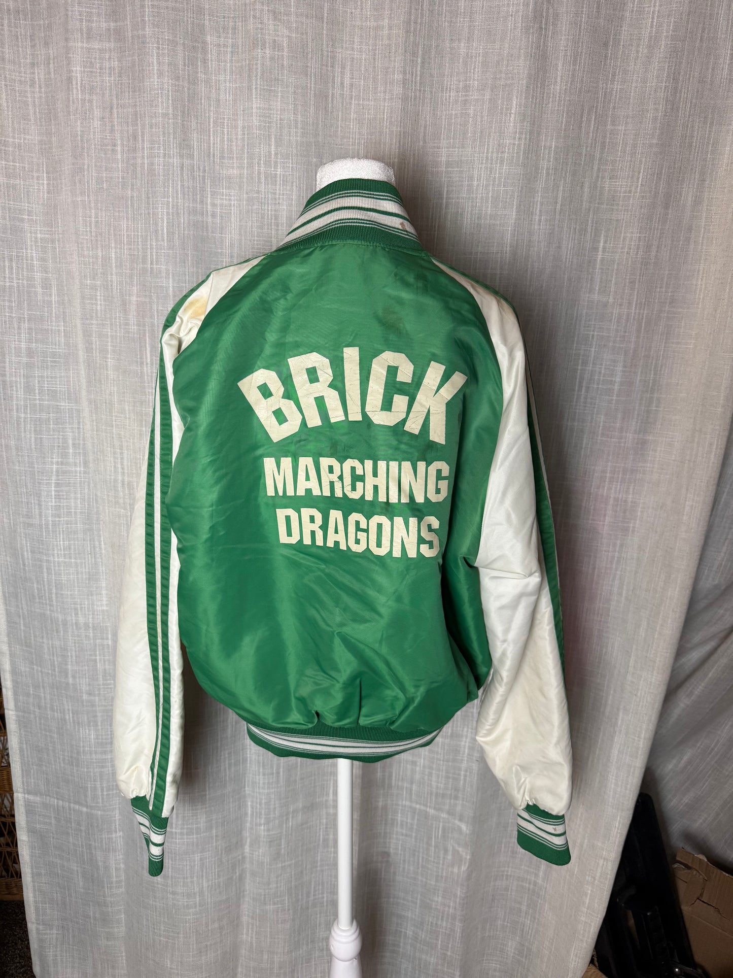 retro marching band jacket - authentic embroidered “rusty” L