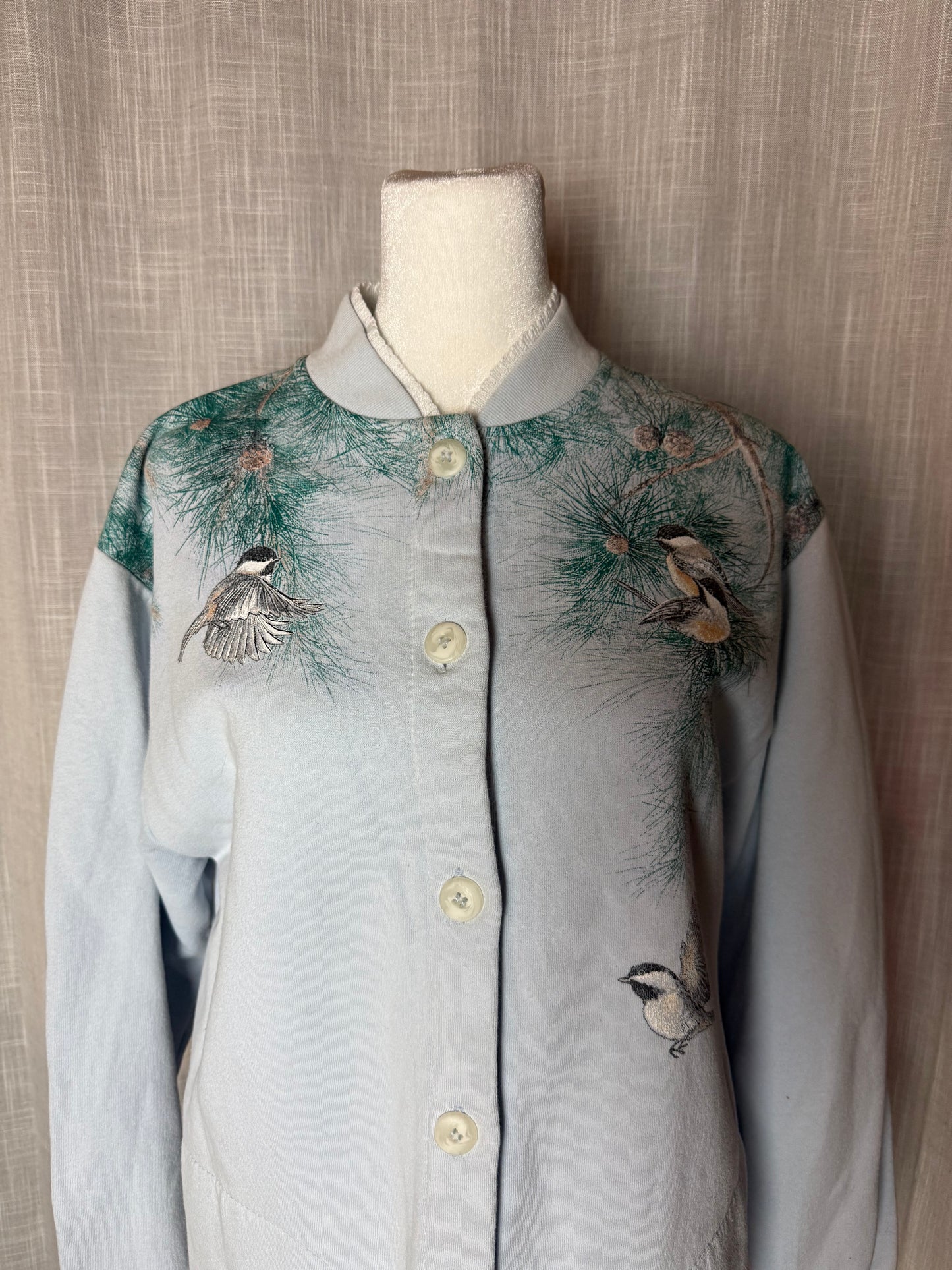 bird cardigan button up sweater