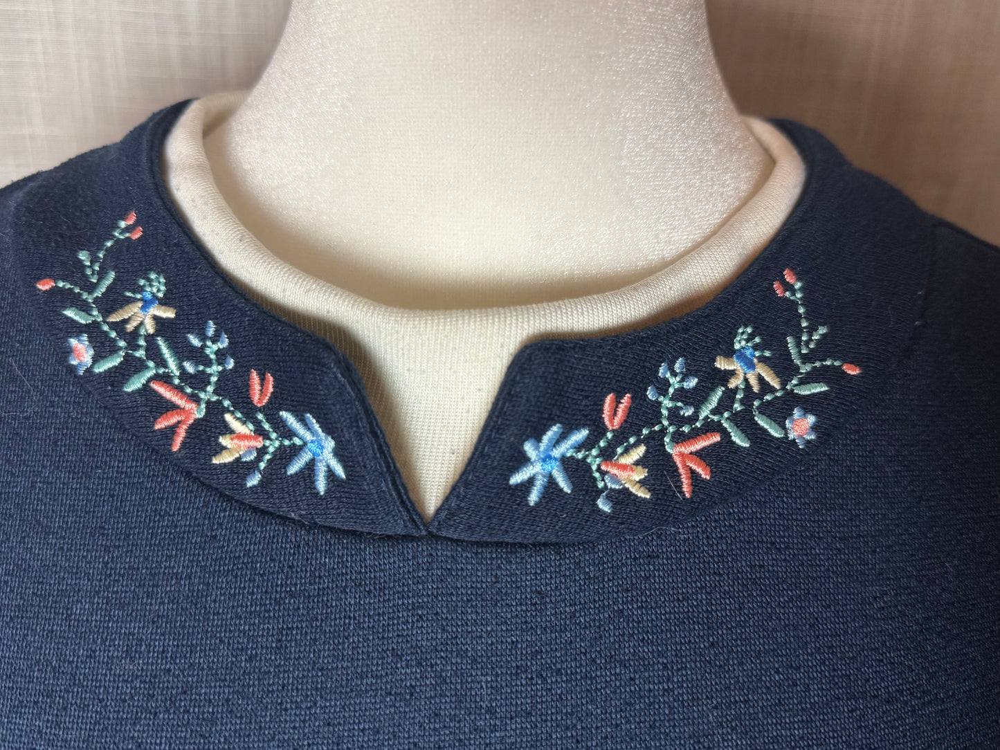 vintage floral collared crewneck