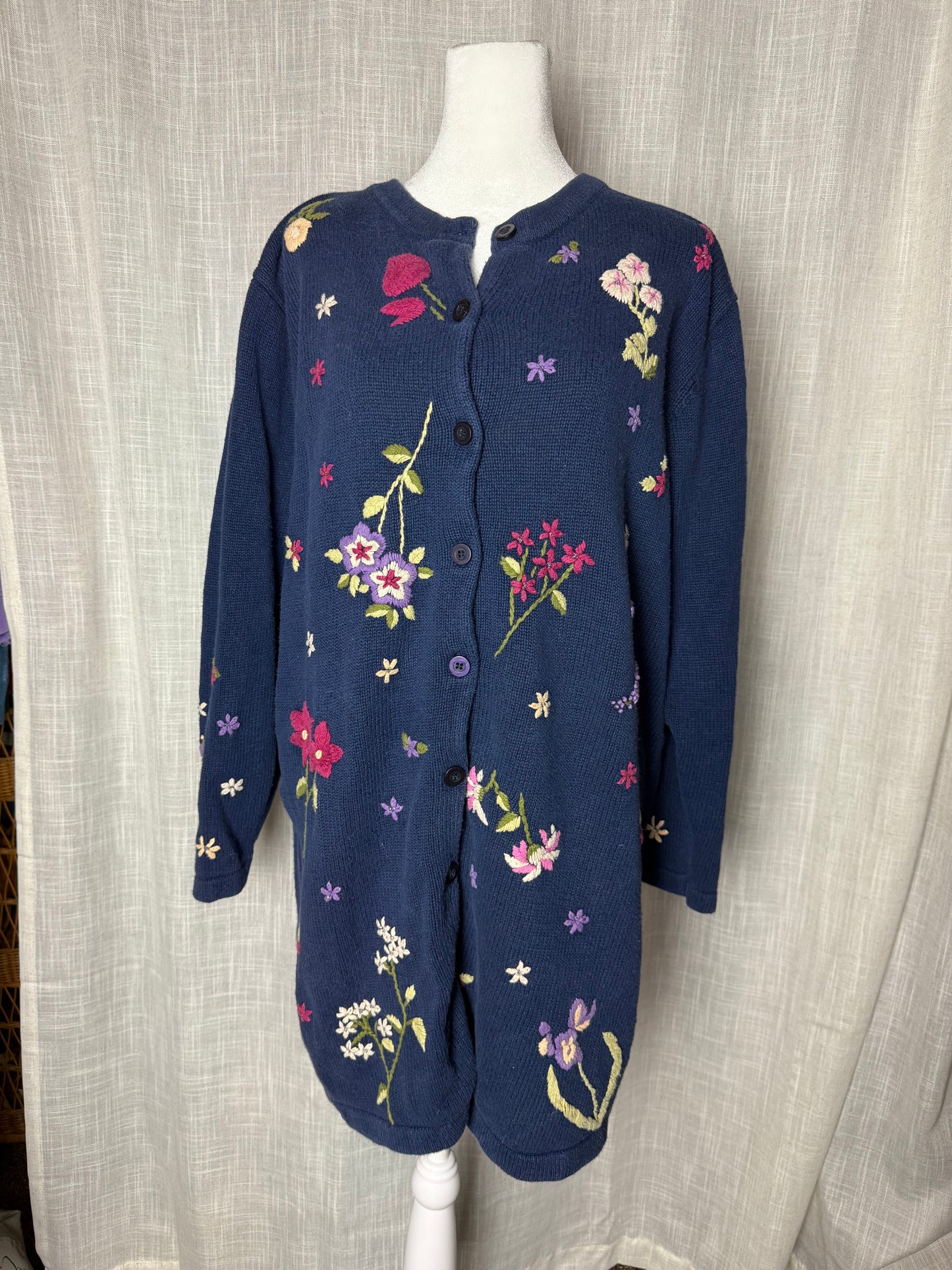 long floral cardigan dress quacker factory L