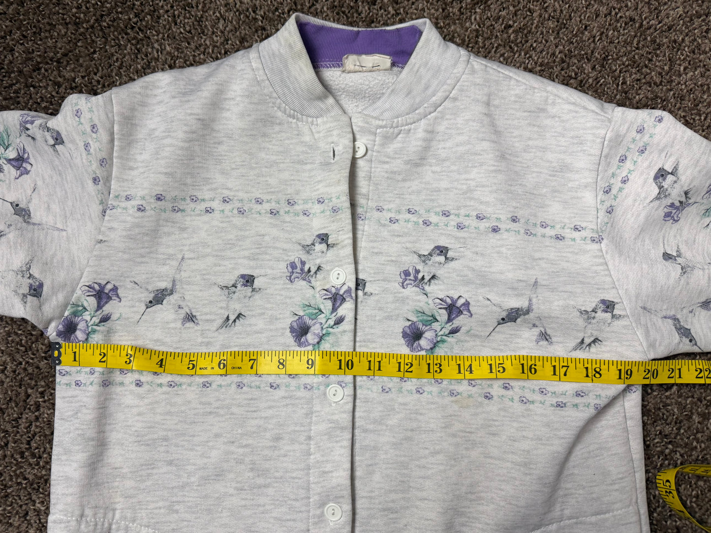 hummingbird floral cardigan sweater