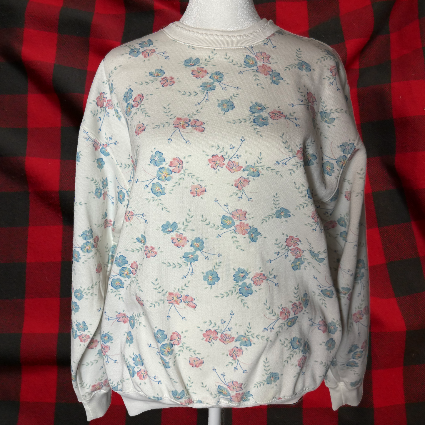 floral collared crewneck S