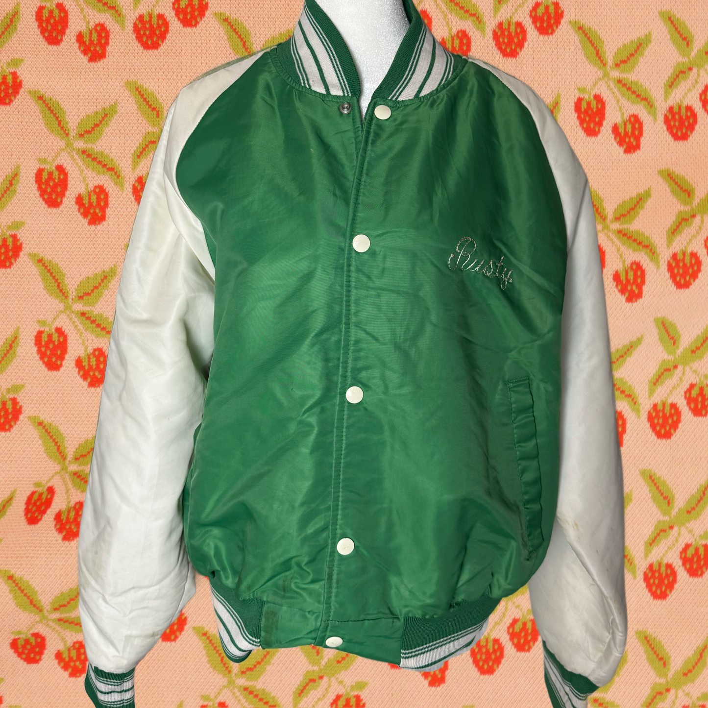 retro marching band jacket - authentic embroidered “rusty” L