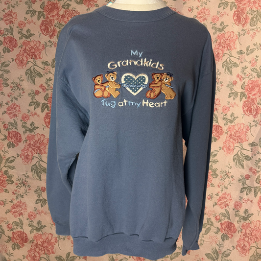 grandkids bears collared grandma crewneck sweater